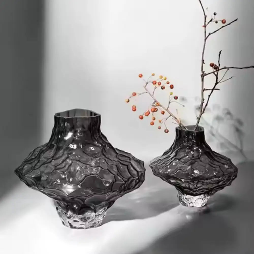 Vases en verre transparent