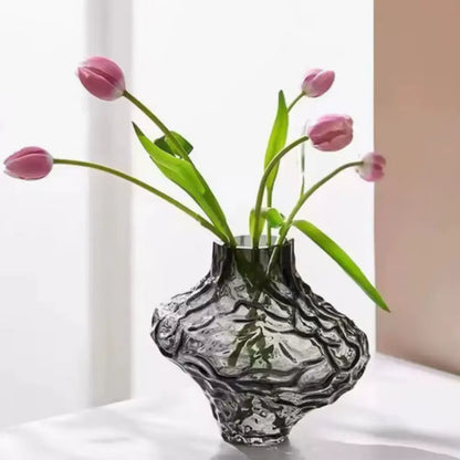 Vases en verre transparent