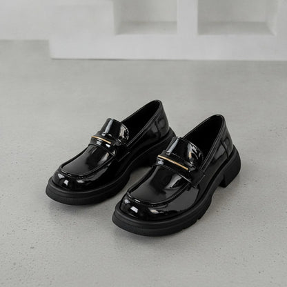 Vivo Mocassins Femme Noirs Vernis Synthétique Élégants